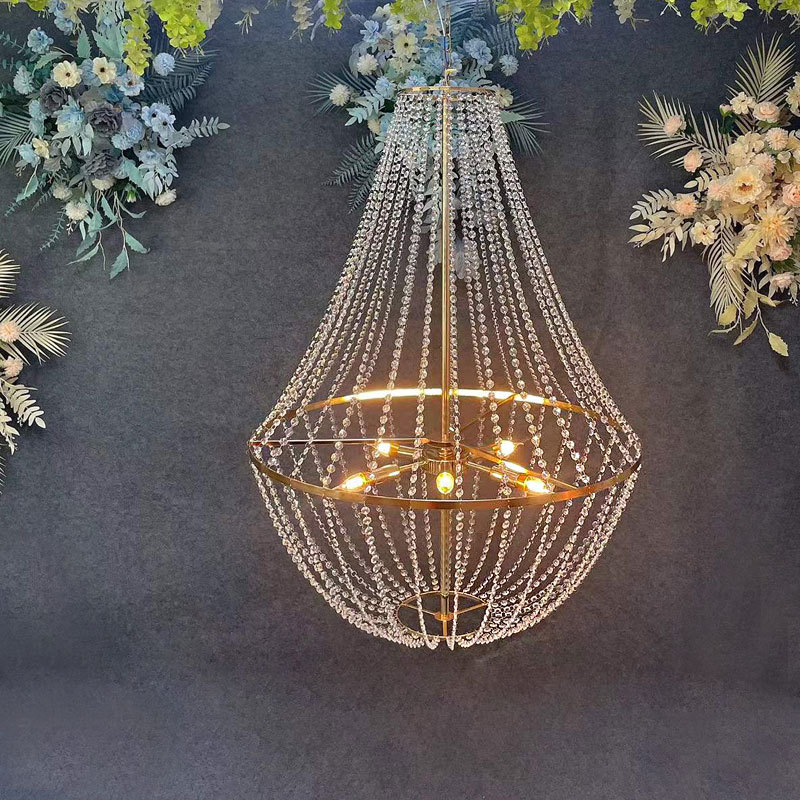 HY Crystal Bead Curtain Wedding Props Acrylic Chandelier Wedding Chandelier Decoration Wedding Hall Decorations